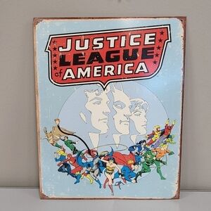 Justice League America Retro Metal Sign Poster